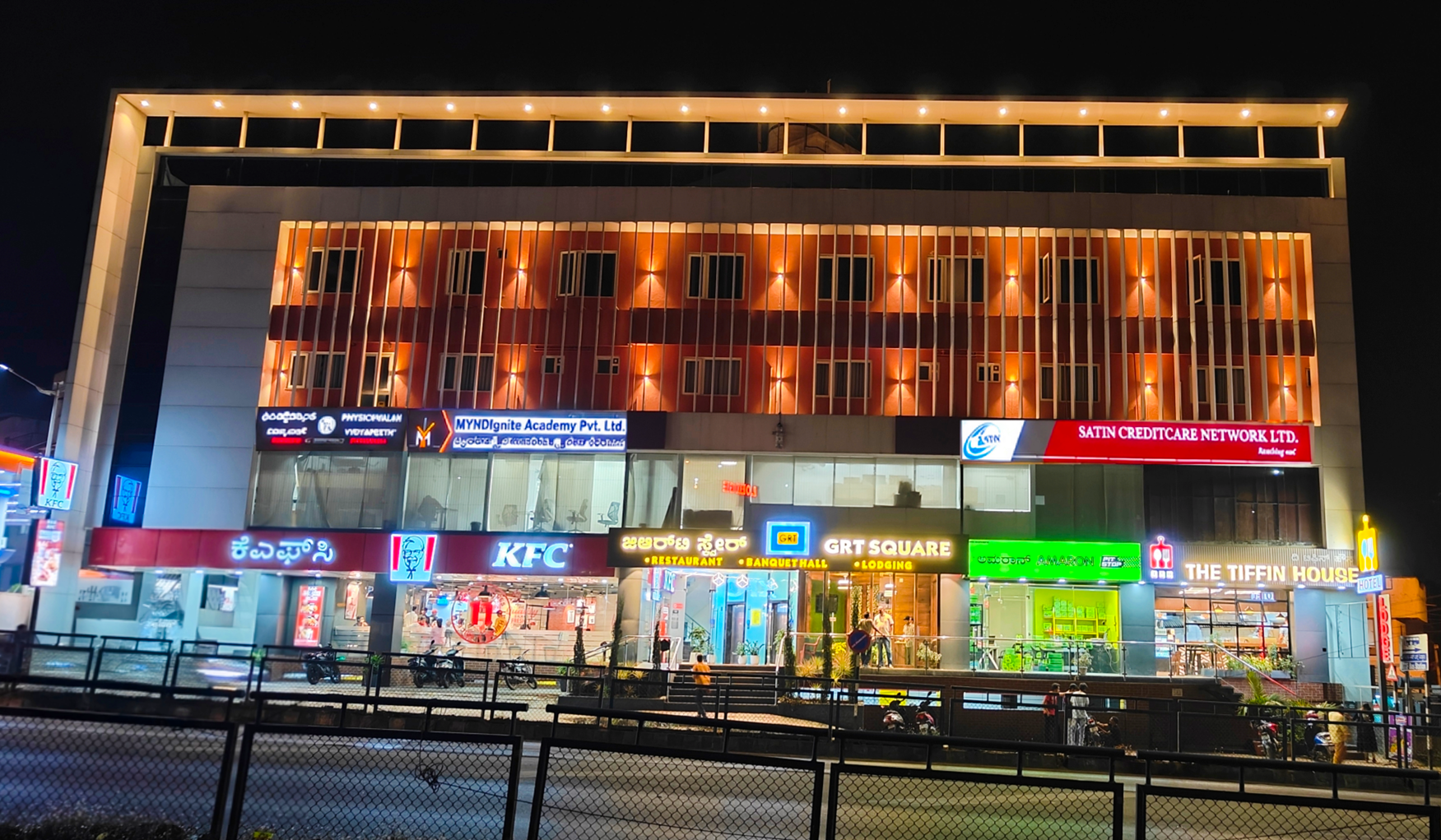 Hotel GRT Square exterior illuminated at night